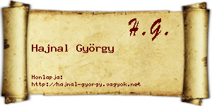 Hajnal György névjegykártya